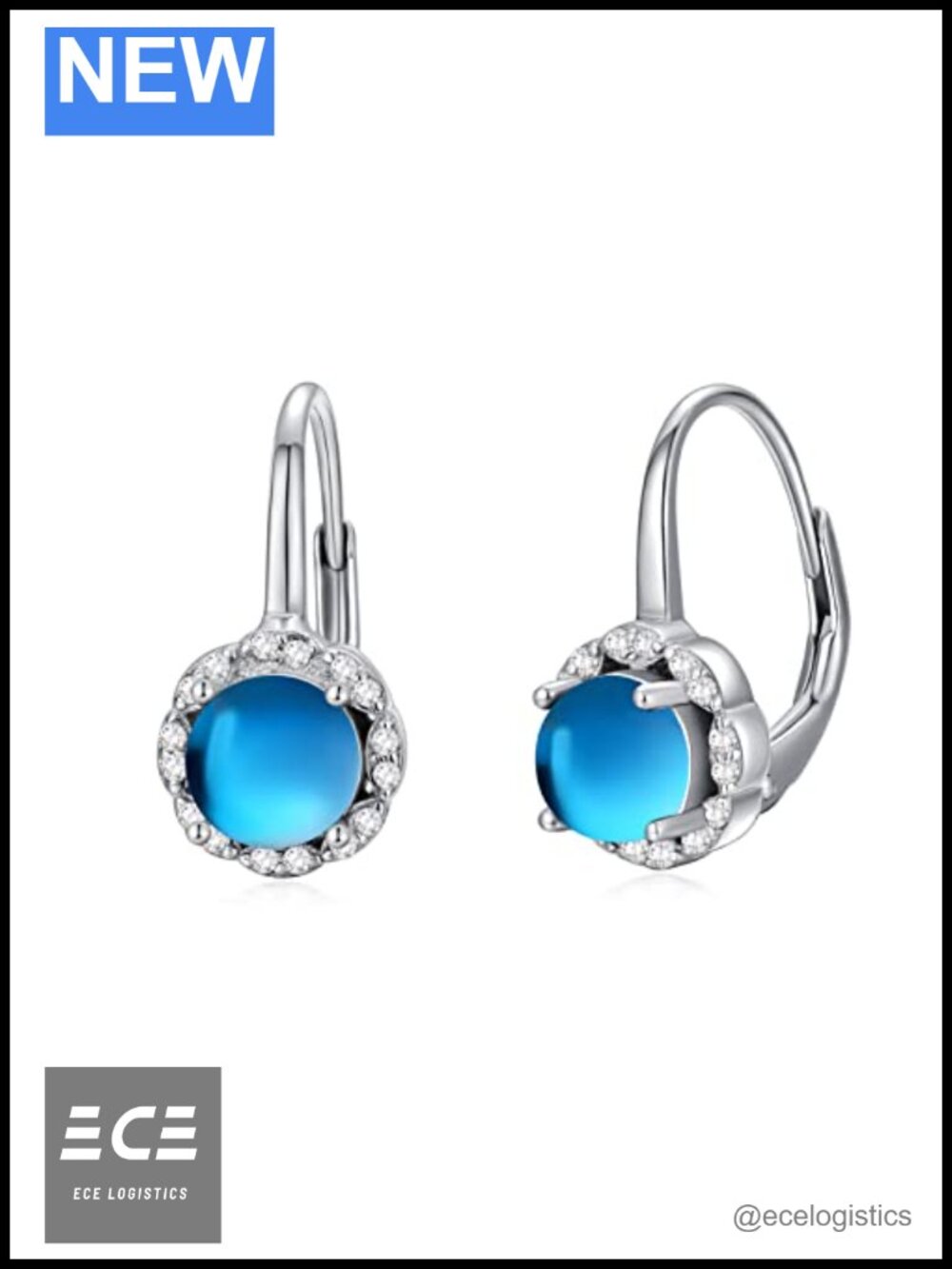 Natural London Blue Topaz Drop Earrings Sterling Silver Dangle Women's Gift